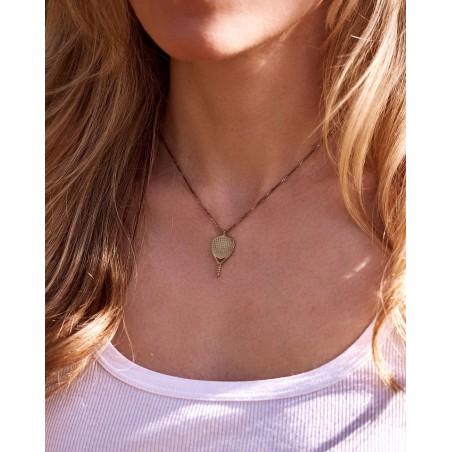 Women's gold gilded padel X3 necklace  - 4