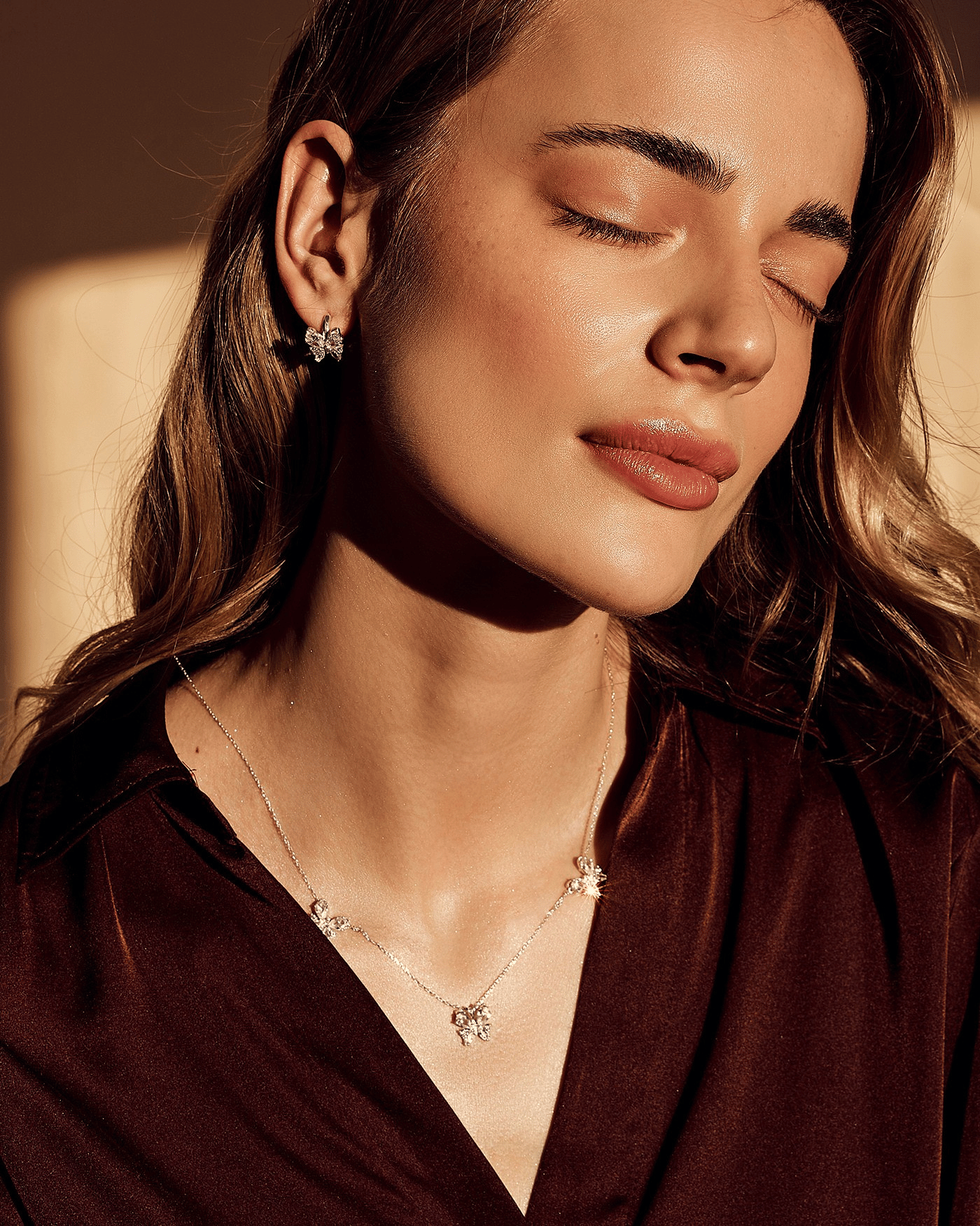 Collana Farfalla con zirconi bianchi  - 1