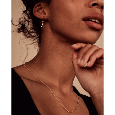 Ohrring Alfabeto mit weißer Zirkon  - 1