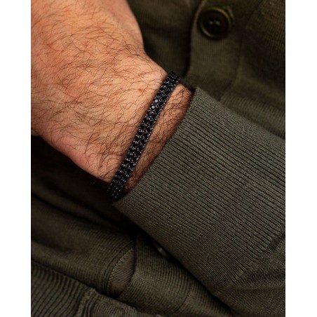 Silbernes Tennisarmband rhodiniert schwarz mit schwarzem Zirkonia  - 6